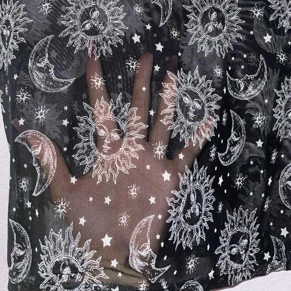 COPY - FULL TILT Printed Womens Black Mesh Graphic Tee - Picture 2 of 3